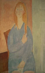 Mädchen im blauen Kleid